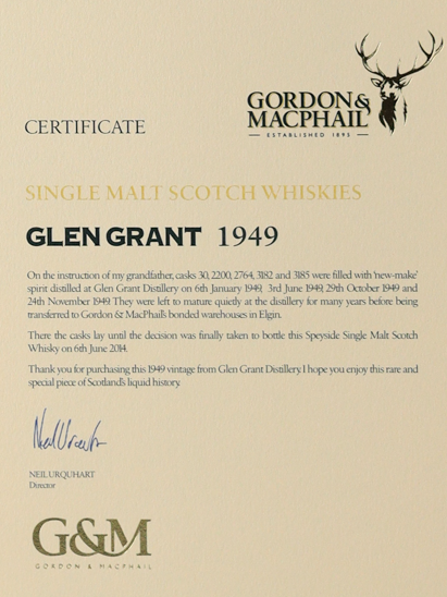 Celtic Decanter Glen Grant 64 Years 1949