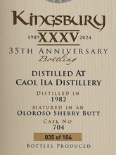 Load image into Gallery viewer, Kingsbury Caol Ila 41 Years 1982 35th Anniversary
