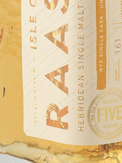 Isle of Raasay Na h-Air 5 Years Rye Whiskey Cask Unpeated