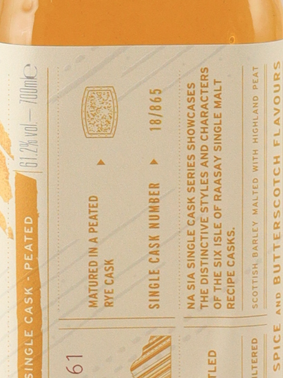 Isle of Raasay Na h-Air 5 Years Rye Whiskey Cask Peated