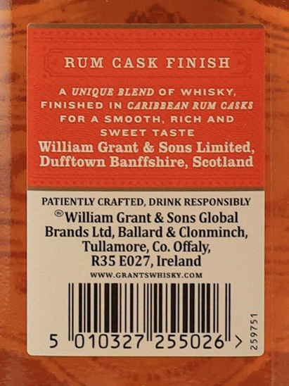 Grant's Rum Cask Finish