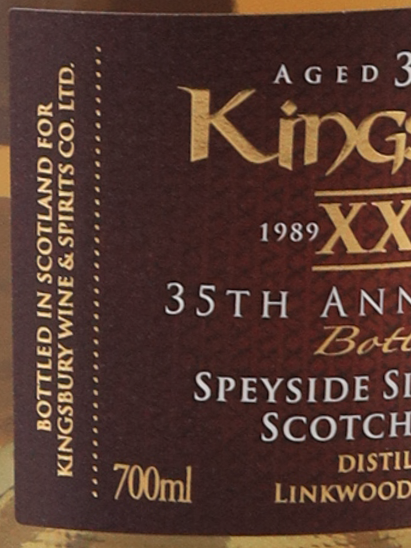 Kingsbury Linkwood 39 Years 1984 35th Anniversary 50.5%