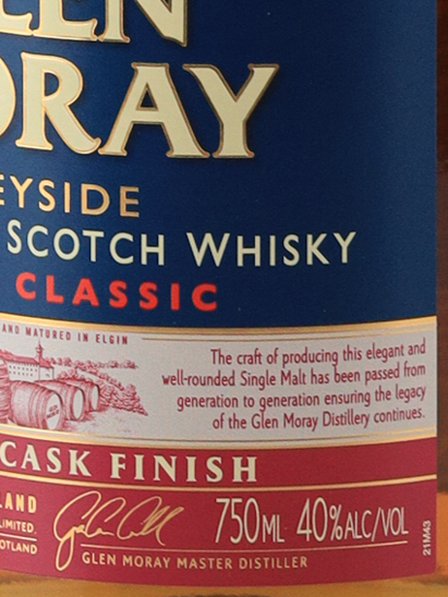 Glen Moray Sherry Cask Finish 750ml Old Label