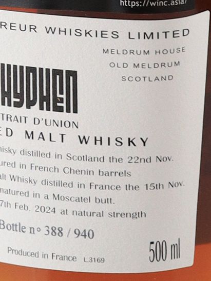 Michel Couvreur Hyphen Double Origin Blended Whiskey