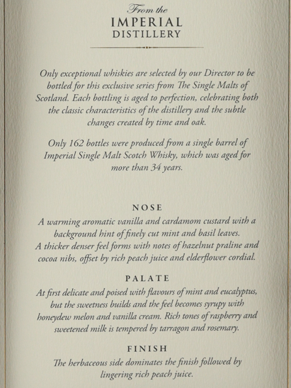 The Single Malts of Scotland Director's Special Imperial 34 Years