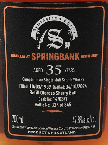 Signatory Springbank 35 Years 1989