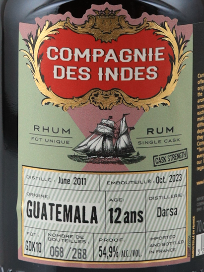 Compagnie des Indes Guatemala 12 Years 2011