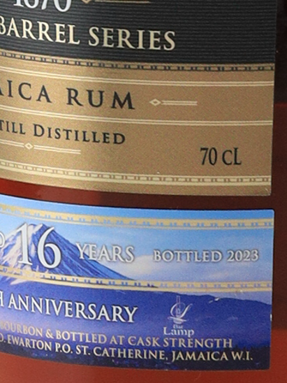 Worthy Park Single Barrel 16 Year Old 2007 for Bar Lamp & One Many 20th Anniversary