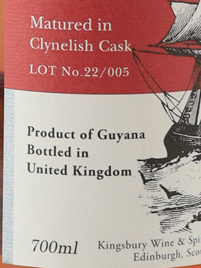 Kingsbury Demerara Rum Double Matured Clynelish Cask