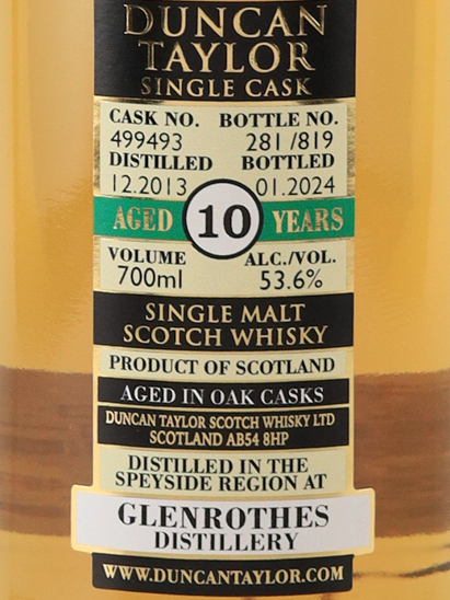 Duncan Taylor Single Cask Glenlossie 10 Year Old 2013
