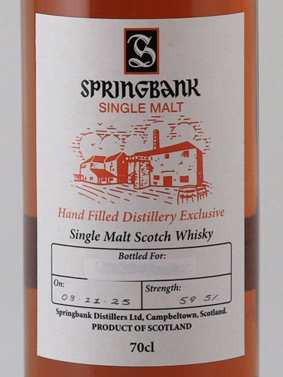 Springbank Hand Filled Bottled 2025-11-08
