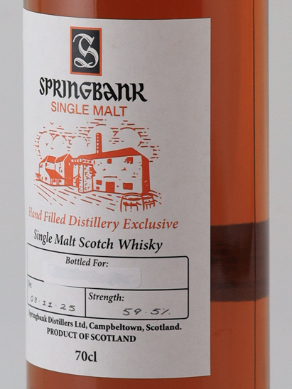 Springbank Hand Filled Bottled 2025-11-08