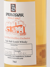 Load image into Gallery viewer, Springbank Hand Filled 2023 Bottling 58.6% (Bottle Scratches) - image 4