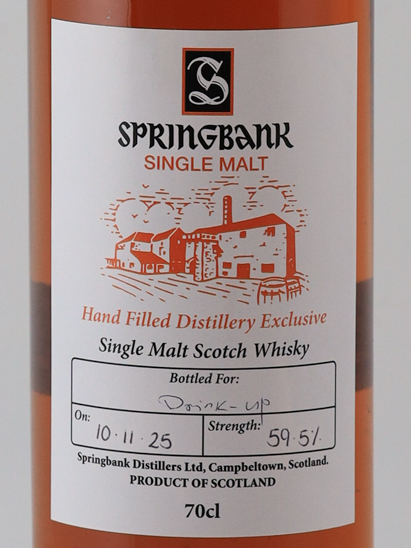 Springbank Hand Filled Bottled 2025-11-10