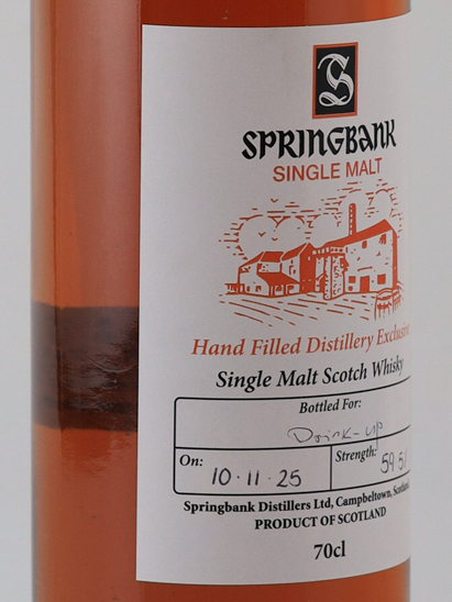 Springbank Hand Filled Bottled 2025-11-10