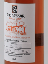 Load image into Gallery viewer, Springbank Hand Filled Bottled 2025-11-10