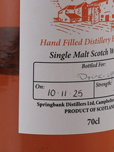 Load image into Gallery viewer, Springbank Hand Filled Bottled 2025-11-10
