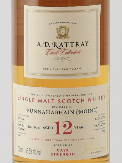 AD Rattray Bunnahabhain Moine 12 Year Old 2011