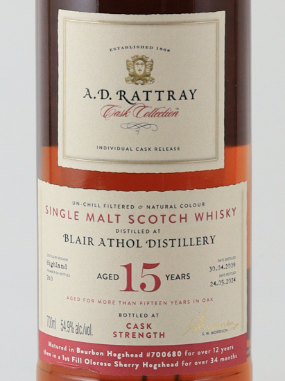 AD Rattray Blair Athol 15 Year Old 2009