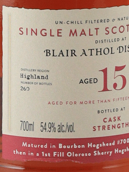 AD Rattray Blair Athol 15 Year Old 2009