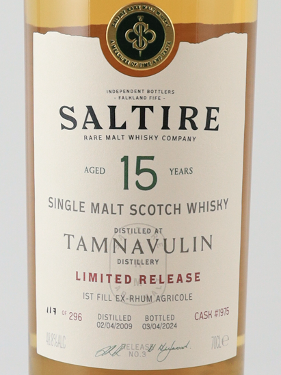 Saltire Rare Malt Tamnavulin 15 Year Old 2009