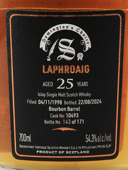 Signatory Laphroaig 25 Year Old 1998 54.3% 700ml - image 8