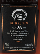 Load image into Gallery viewer, Signatory Glenrothes 26 years 1997 52.4%