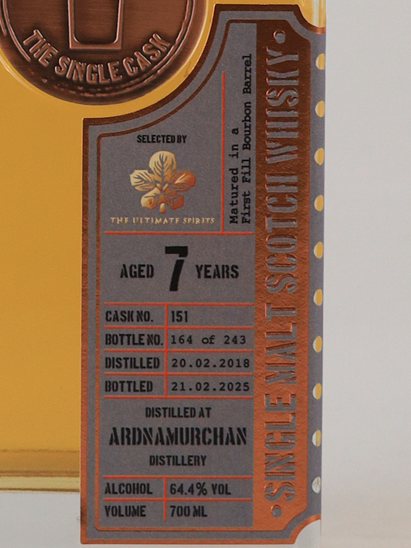 The Single Cask Ardnamurchan 7 Year Old 2018 for THE ULTIMATE SPIRITS & BAR MINMOREHOUSE 64.4% - image 8