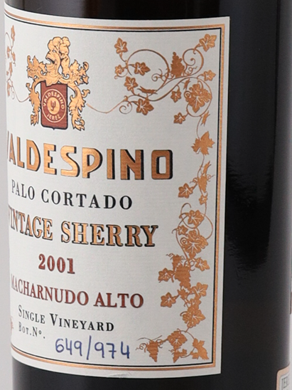 Valdespino Palo Cortado Vintage Sherry 2001 375ml