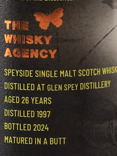 The Whisky Agency Glen Spey 26 Year Old 1997