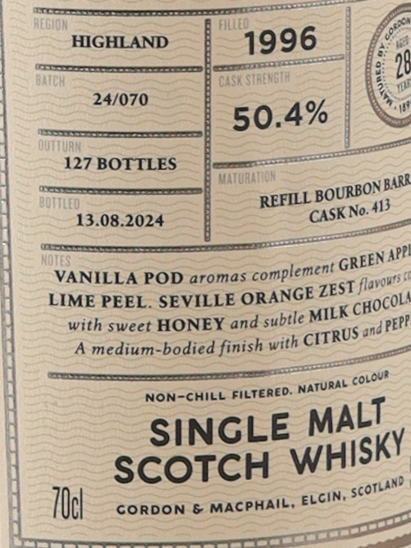 Connoisseur's Choice Cask Strength Balblair 28 Year Old 1996