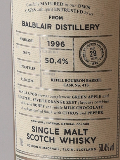 Connoisseur's Choice Cask Strength Balblair 28 Year Old 1996