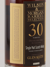 Load image into Gallery viewer, Wilson &amp; Morgan Glen Keith 30 Year Old 1994