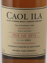 Load image into Gallery viewer, Caol Ila 1998 Triple Matured Feis Ile 2015