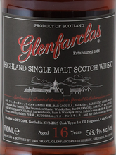 Load image into Gallery viewer, Bar Bacchus Glenfarclas 16 Years Old 2008 Exclusive for Japanese Bar`s 58.4%