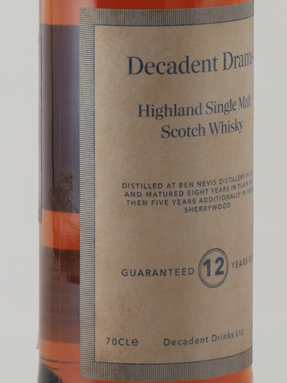 Decadent Drams Ben Nevis 12 Years Old 2012 Sherry Cask Finish 53%