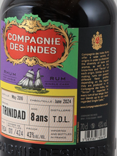 Load image into Gallery viewer, Compagnie des Indes Trinidad 8 Year Old 2016