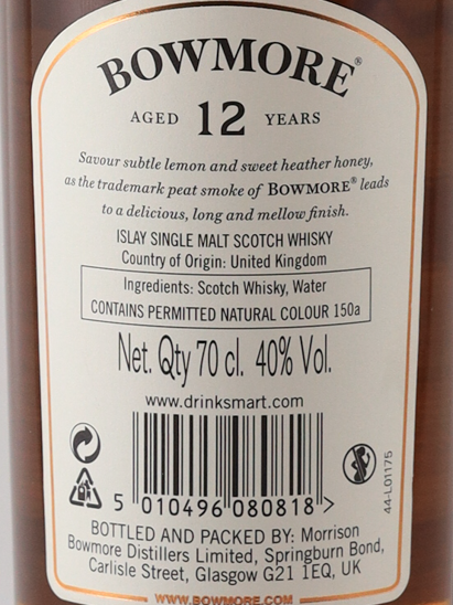 Bowmore 12 years [Parallel Import] (no box)