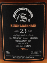 Load image into Gallery viewer, Signatory Bunnahabhain 23 Years Old 2001 59.5%