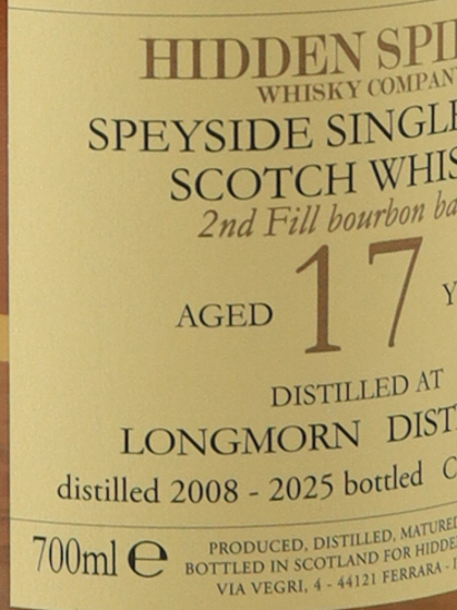Hidden Spirits Longmorn 17 Years Old 2008 50.7%