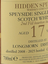Load image into Gallery viewer, Hidden Spirits Longmorn 17 Years Old 2008 50.7%