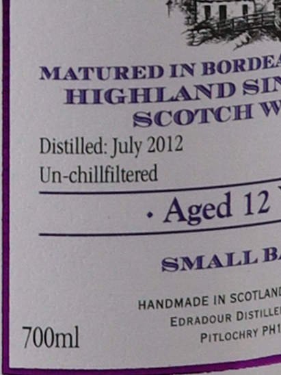 Edradour 12 Year Old 2012 Bordeaux Wine Cask Matured 48.2% - image 6
