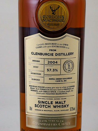 Connoisseur's Choice Cask Strength Glenburgie 21 Year Old 2004