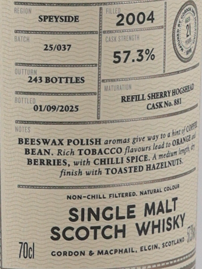 Connoisseur's Choice Cask Strength Glenburgie 21 Year Old 2004