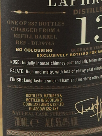 Old Particular Laphroaig 13 Years 2012 for JIS 55.4%