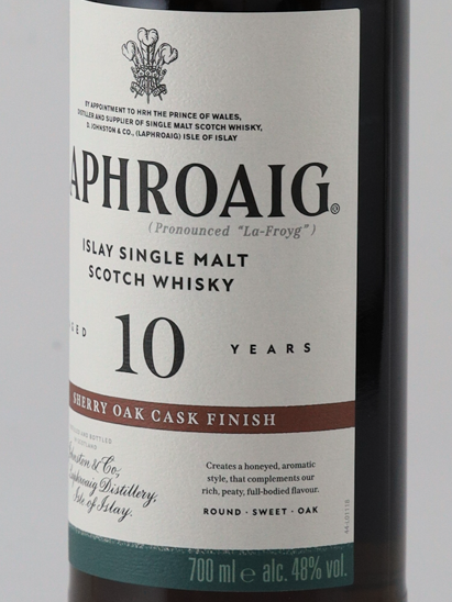 Laphroaig 10 Year Old Sherry Oak Finish 48% New Label