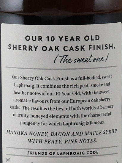 Laphroaig 10 Year Old Sherry Oak Finish 48% New Label