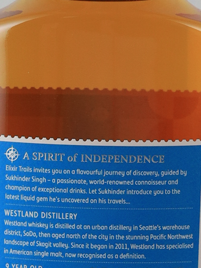 The Whisky Trail Westland 9 Year Peated 56.5%