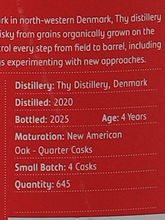 Load image into Gallery viewer, The Whisky Trail Thy Distillery 4 Year Old 2020 Rye 50.5%