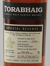 Load image into Gallery viewer, Torabhaig 2018 Scottish Oak 59%